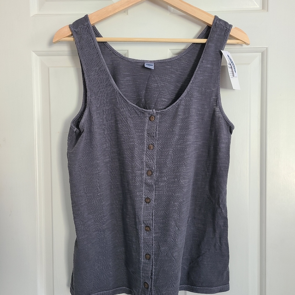 Old Navy Button Down Grey Tank